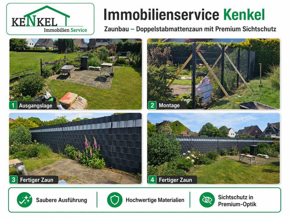 Zaunbau Doppelstab Immoservice Kenkel Marl 45772 - Immobilienservice Kenkel